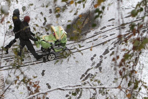 Первый снег в Москве. Фото РИА Новости