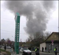 Взрыв на заводе в Пинске