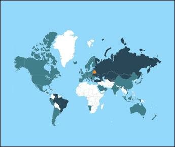 Карта. Визовый режим Беларуси со странами мира