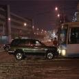 В Минске джип и трамвай встретились лбом ко лбу